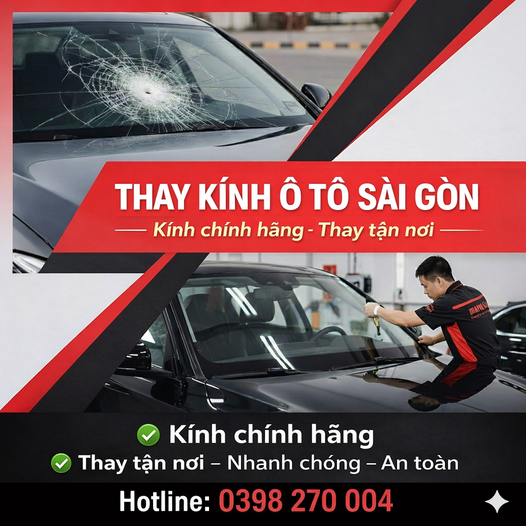 Top 3 đơn vị chuyên thay kính xe ô tô chất lượng tại bình dương