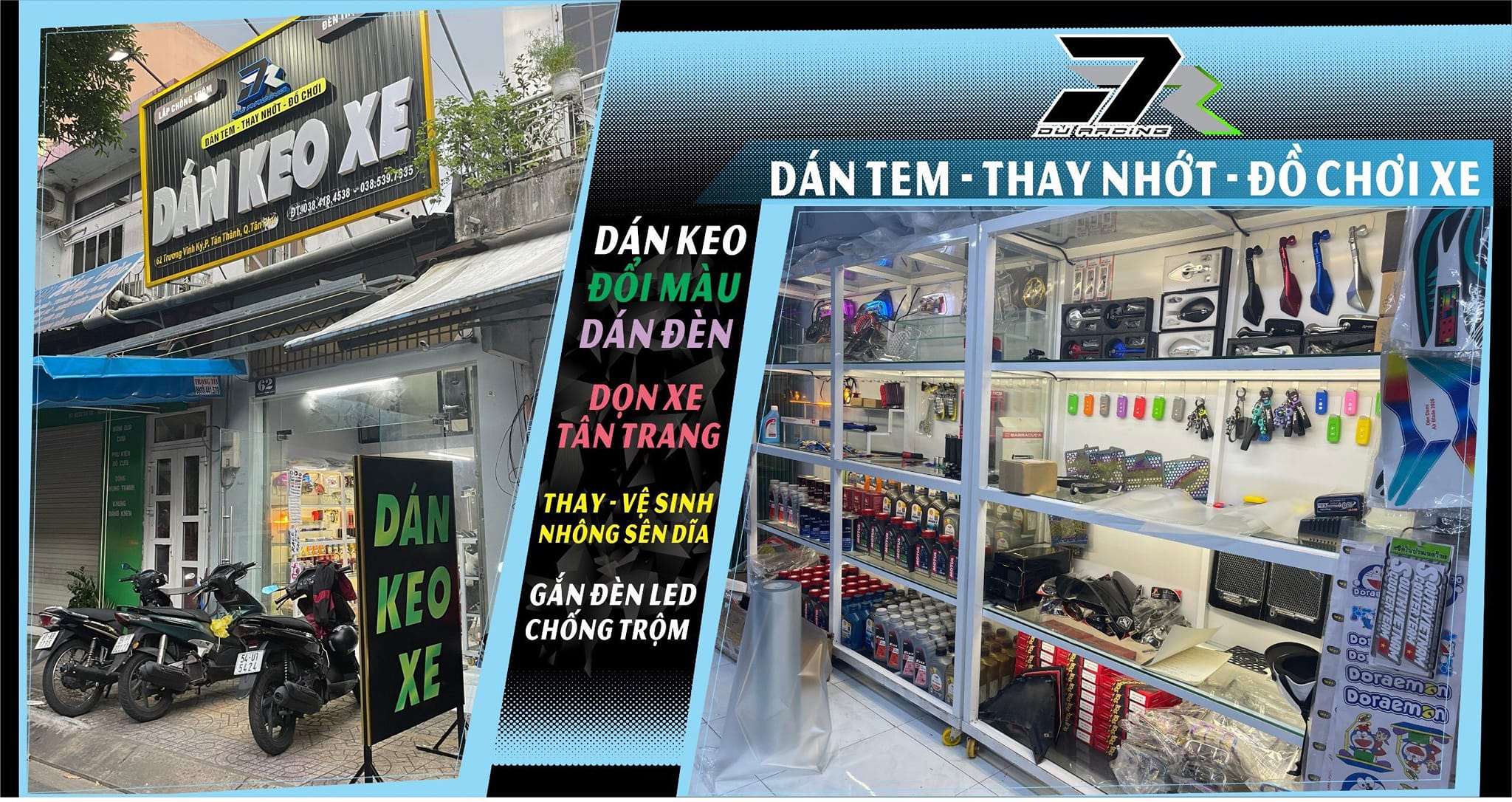 Dự Racing - Điểm Đến Độc Đáo cho Dịch Vụ Dán Keo, Thay Đổi Màu Xe, và Đồ Chơi Xe Máy tại Tân Phú
