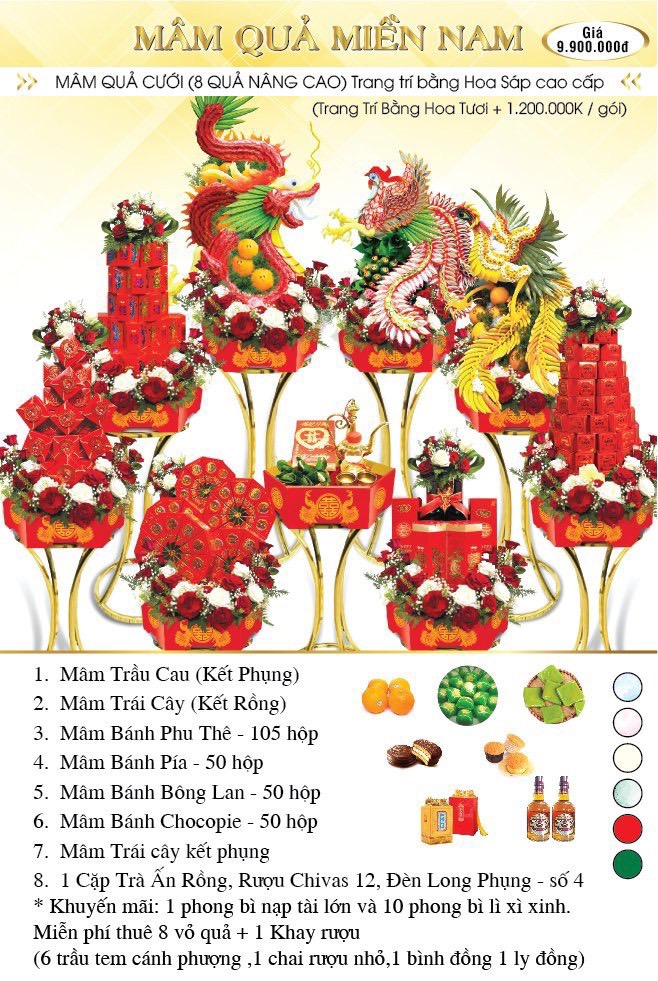 Top 3 Dịch vụ mâm quả cưới phong cách hiện đại đẹp và chất lượng nhất tại TP HCM