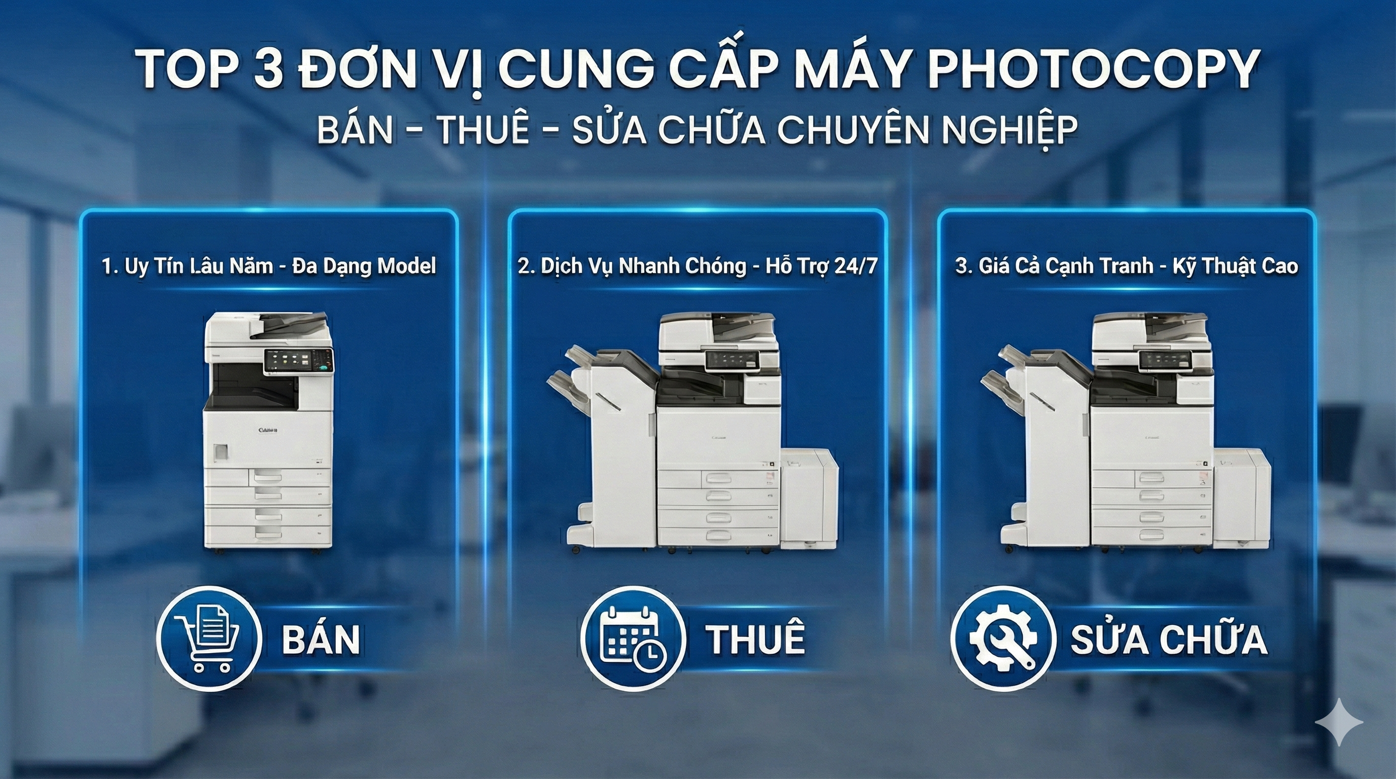 Điểm Danh Top 3 Đơn Vị Cung Cấp Máy Photocopy: Bán – Thuê – Sửa Chữa Chuyên Nghiệp