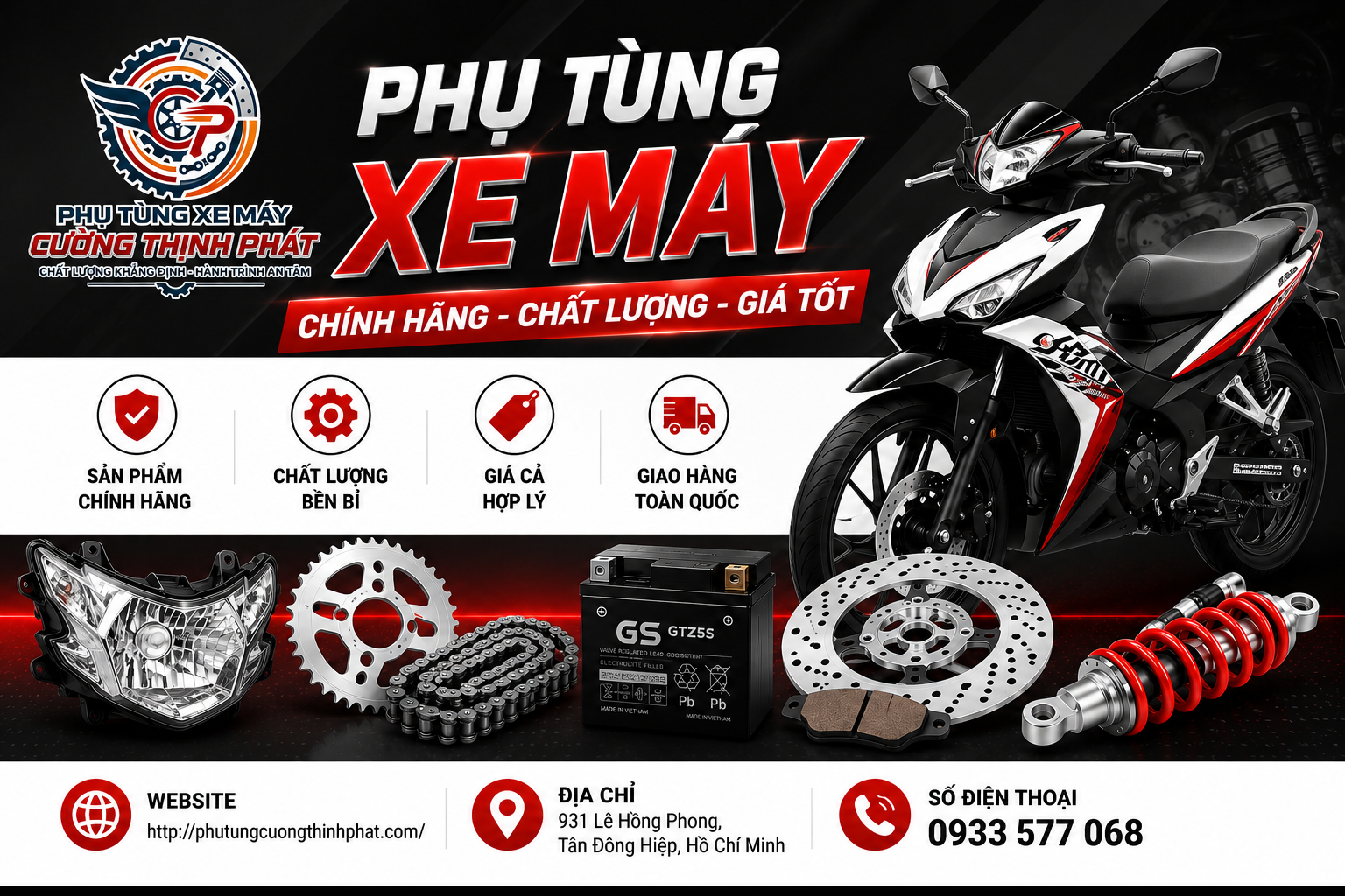 Top 3 cửa hàng phụ tùng xe máy uy tín, chất lượng tại Tân Đông Hiệp