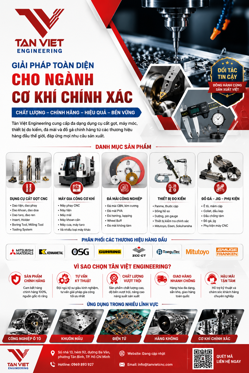 Top 3 Đơn Vị Cung Cấp Dụng Cụ Cắt Gọt CNC Và Thiết Bị Cơ Khí Chính Xác Uy Tín Hàng Đầu Việt Nam