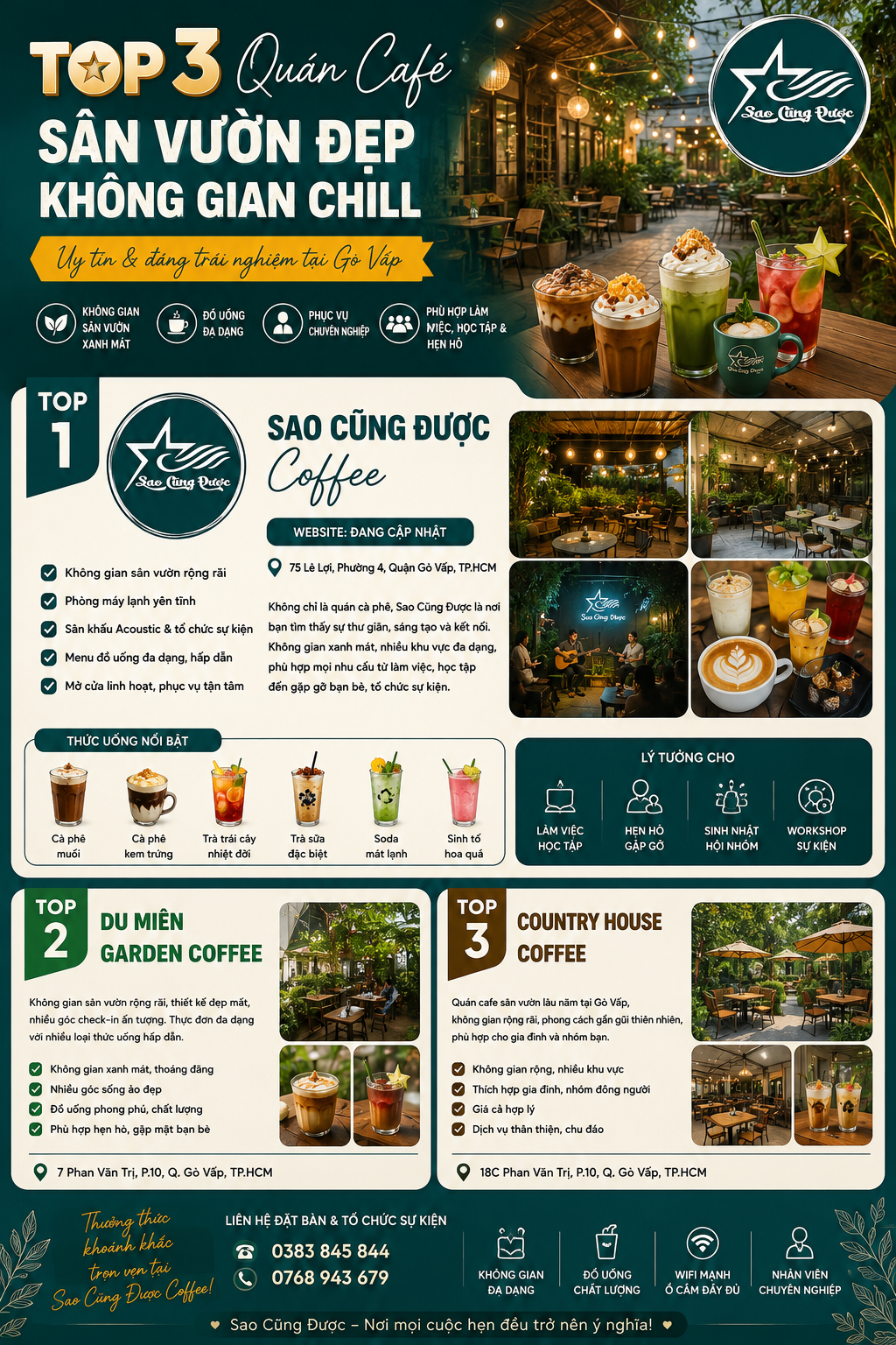 TOP 3 QUÁN CAFE SÂN VƯỜN ĐẸP, KHÔNG GIAN CHILL UY TÍN ĐƯỢC YÊU THÍCH TẠI GÒ VẤP