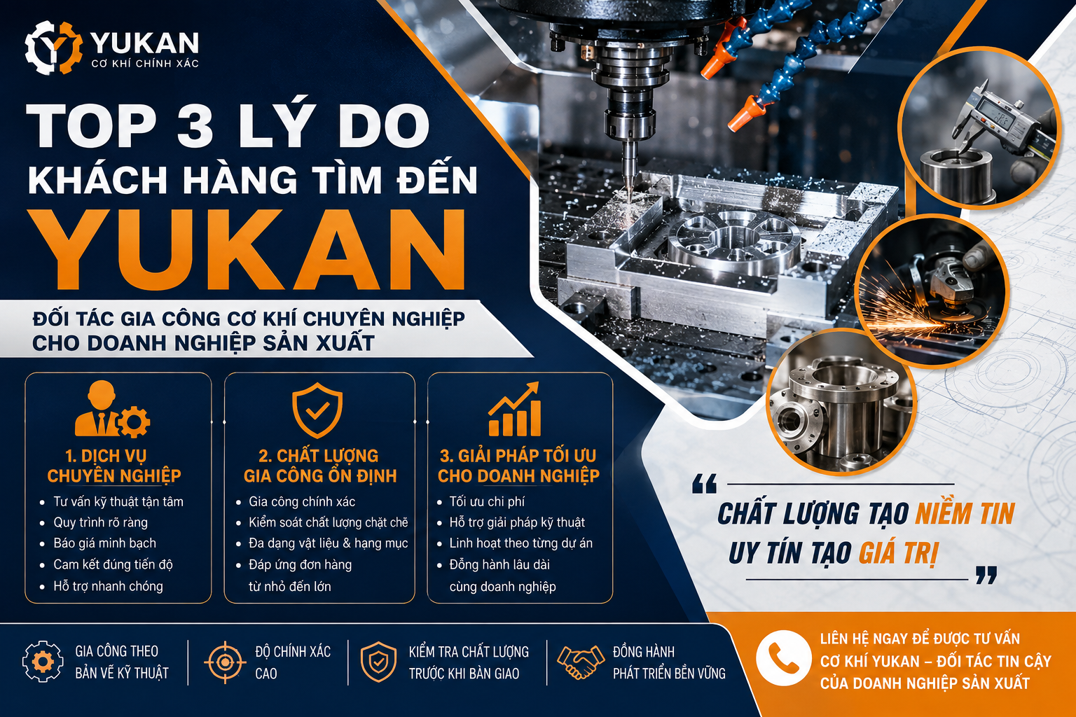 Top 3 Lý Do Khách Hàng Tìm Đến Cơ Khí YUKAN – Đối Tác Gia Công Cơ Khí Chuyên Nghiệp Cho Doanh Nghiệp Sản Xuất