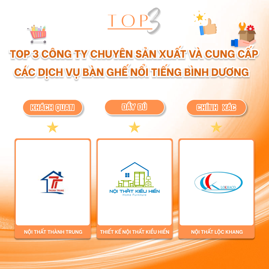 TOP 3 CÔNG TY CHUYÊN SẢN XUẤT VÀ CUNG CẤP CÁC DỊCH VỤ BÀN GHẾ NỔI TIẾNG BÌNH DƯƠNG