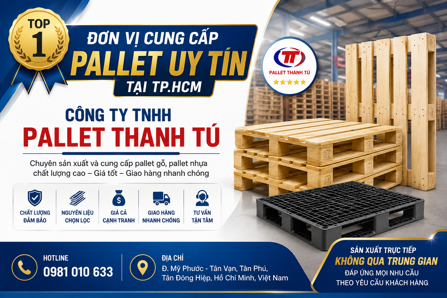 Top 3 Đơn Vị Cung Cấp Pallet Uy Tín, Chất Lượng Tại TP.HCM