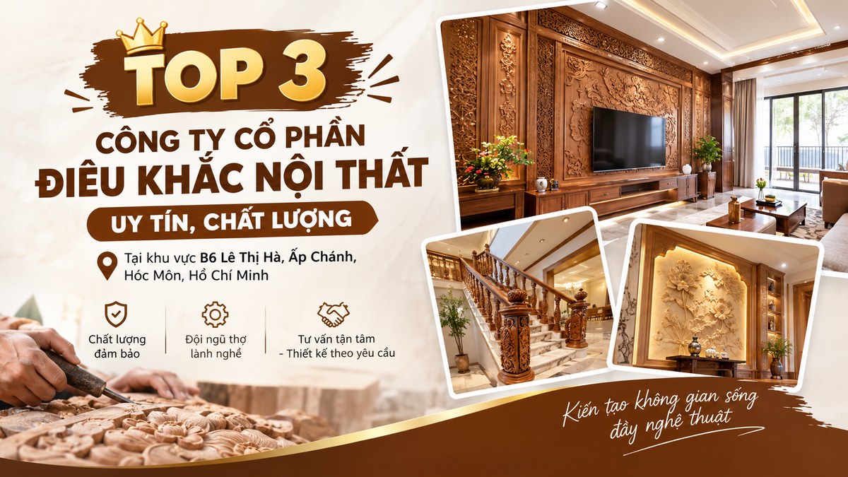 TOP 3 CÔNG TY CỔ PHẦN ĐIÊU KHẮC NỘI THẤT UY TÍN, CHẤT LƯỢNG TẠI KHU VỰC B6 LÊ THỊ HÀ, ẤP CHÁNH, HÓC MÔN, HỒ CHÍ MINH