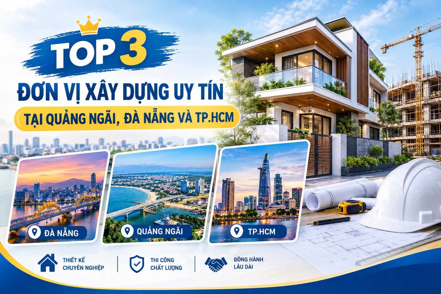 Top 3 Đơn Vị Xây Dựng Uy Tín Tại Quảng Ngãi, Đà Nẵng Và TP.HCM