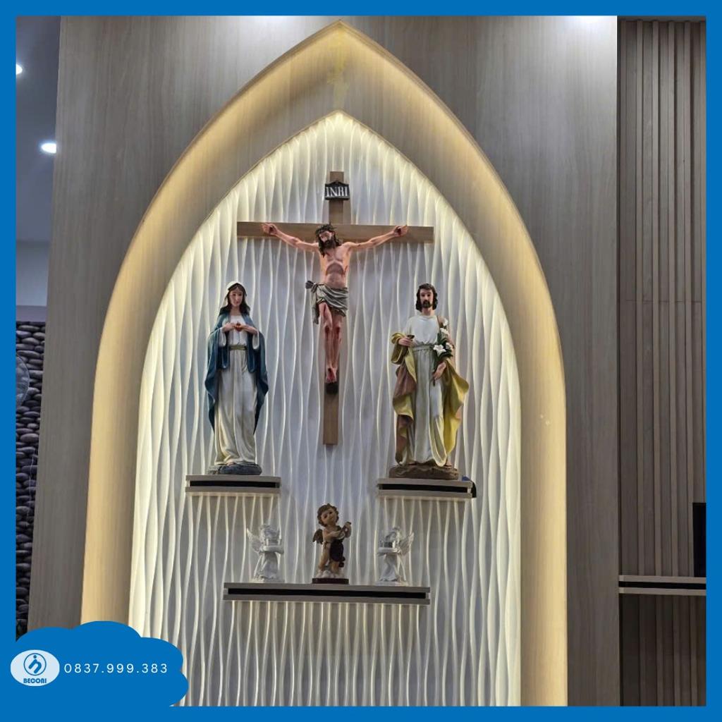 40+ Mẫu thiết kế Bàn thờ Chúa - Bàn thờ Công Giáo cho phòng khách hiện đại - Catholic Vietnam