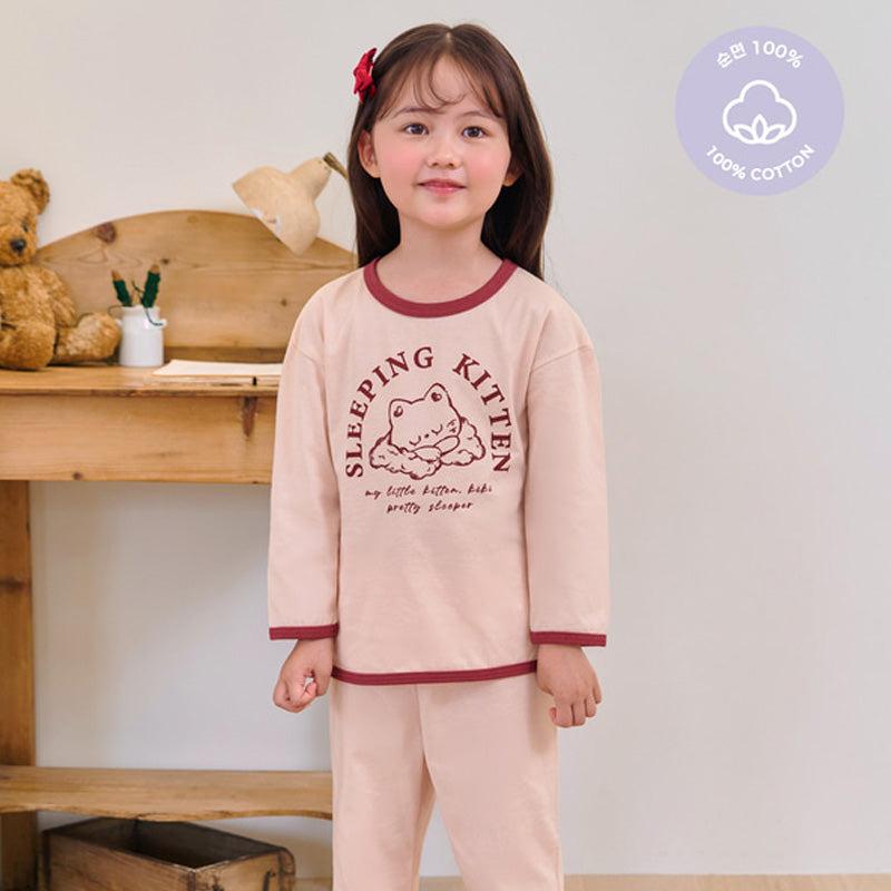 Korean Kids Cotton Pajamas Set-Sleeping Kiki – Bebeang Baby