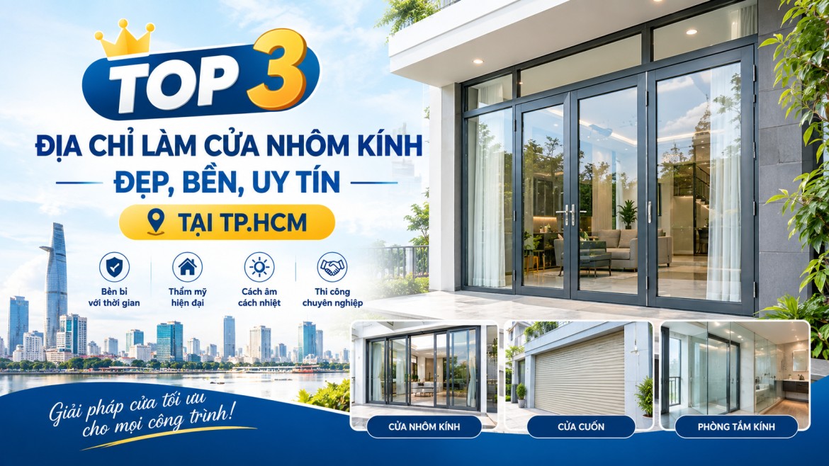 Top 3 Địa Chỉ Làm Cửa Nhôm Kính Đẹp, Bền, Uy Tín Tại TP.HCM