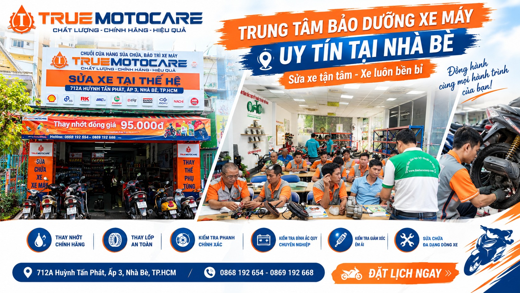 Top 3 Trung Tâm Bảo Dưỡng Xe Máy Tại Nhà Bè, TP.HCM Uy Tín