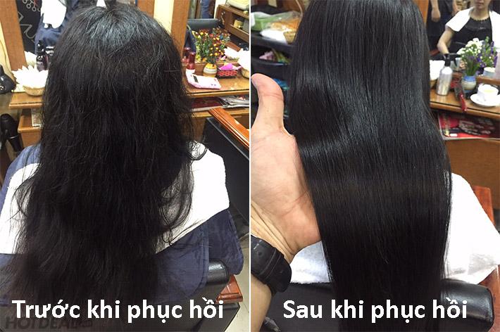 Combo Cắt + Gội + Sấy + Phục Hồi Tóc Khô Hư Tổn Với Bộ 3 Mibon Thần Kỳ Tại Hồ Bá Hair Salon