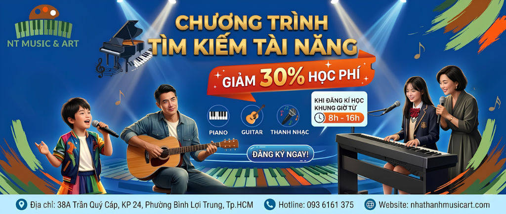 Tìm Kiếm Tài Năng: Giảm 30% Học Phí Piano, Guitar, Thanh Nhạc – Chắp Cánh Đam Mê Cùng Nhạc Họa Nhã Thanh