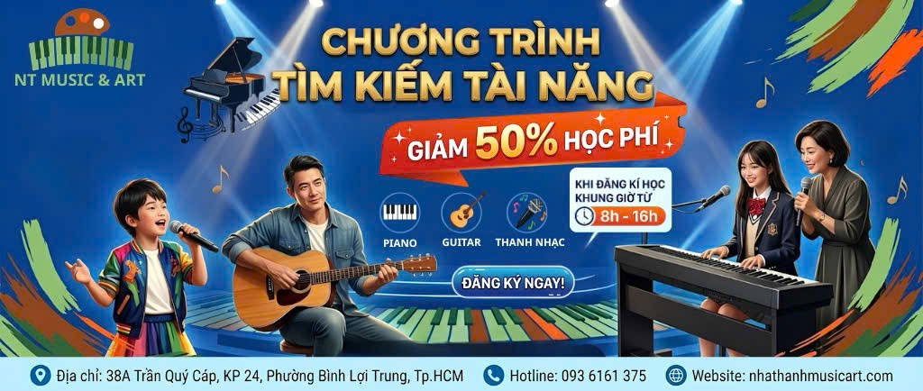 Tìm Kiếm Tài Năng: Giảm 50% Học Phí Piano, Guitar, Thanh Nhạc – Chắp Cánh Đam Mê Cùng Nhạc Họa Nhã Thanh