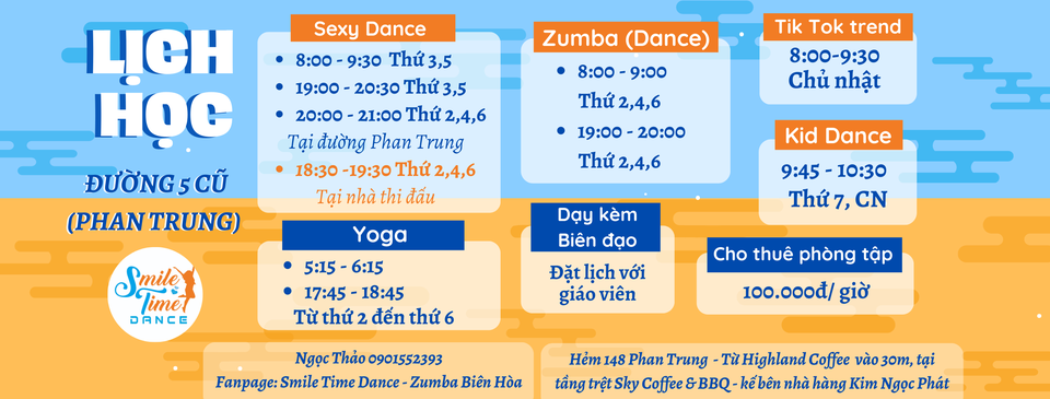 lịch học yoge Biên Hòa